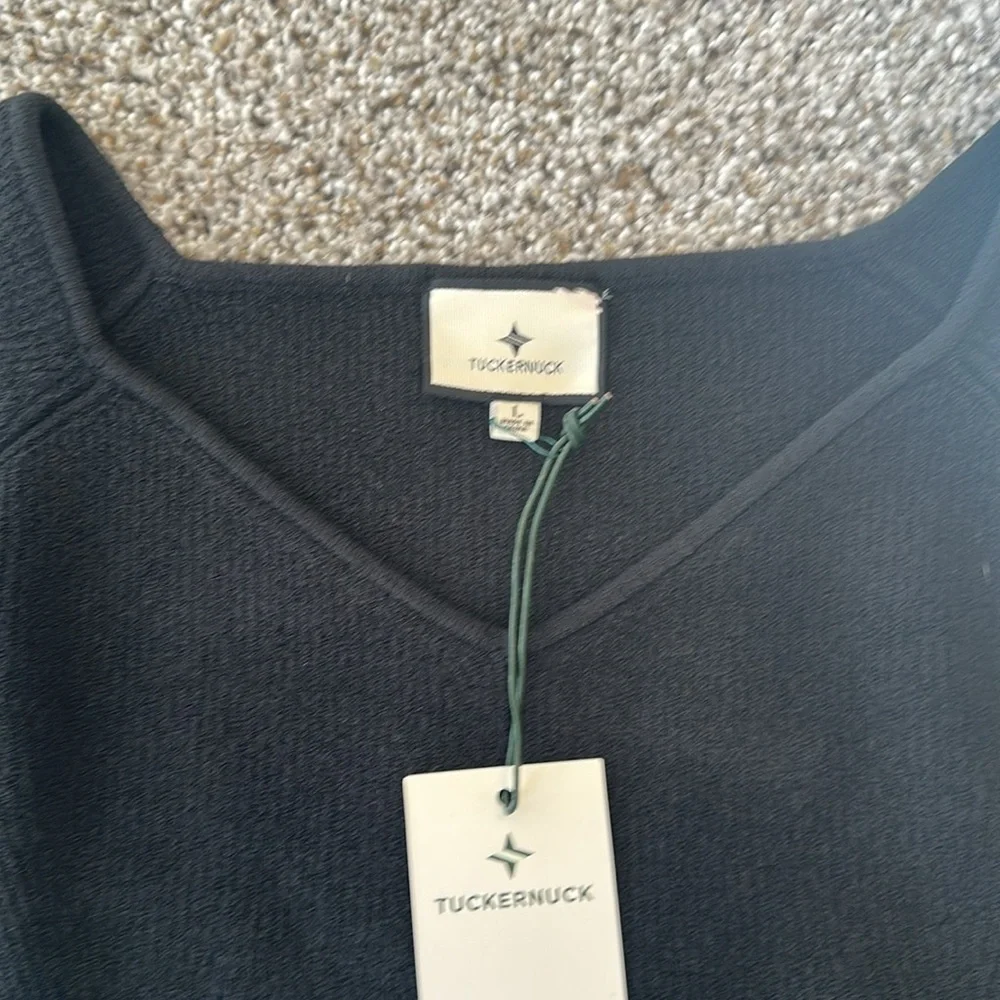 NWT TUCKERNUCK Black Knit Nicola Long Sleeve Off The Shoulder V Neck Top, Large - Picture 9 of 11